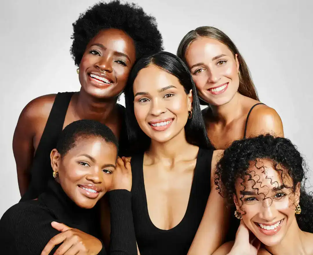 Image of diverse women with different hair types